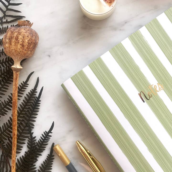 PAPERCROWN NI - Wholesale Notebook - Striped Notebook with Gold Foil and Recycled Pages5