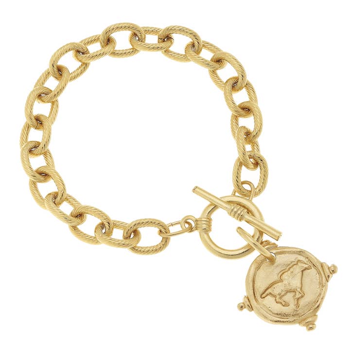 Gold Race Horse Bracelet for wholesale by Susan Shaw