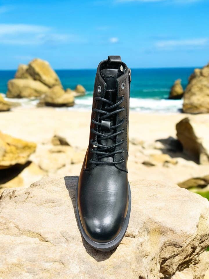 Pepe Jeans London Stivali Trucker in Pelle da Uomo in Nero Numero di fabbricazione: STYLE PMS50233 999 (Ultimi pezzi) per la vendita all'ingrosso da parte di Lieber Deem Marktplatz