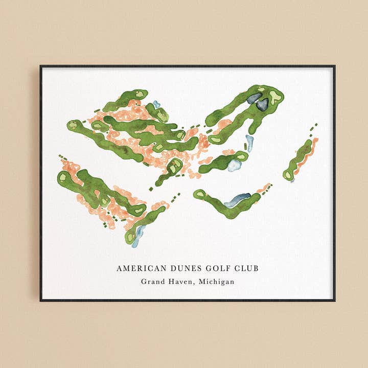 American Dunes Golf Club Print for wholesale by ally aiken design