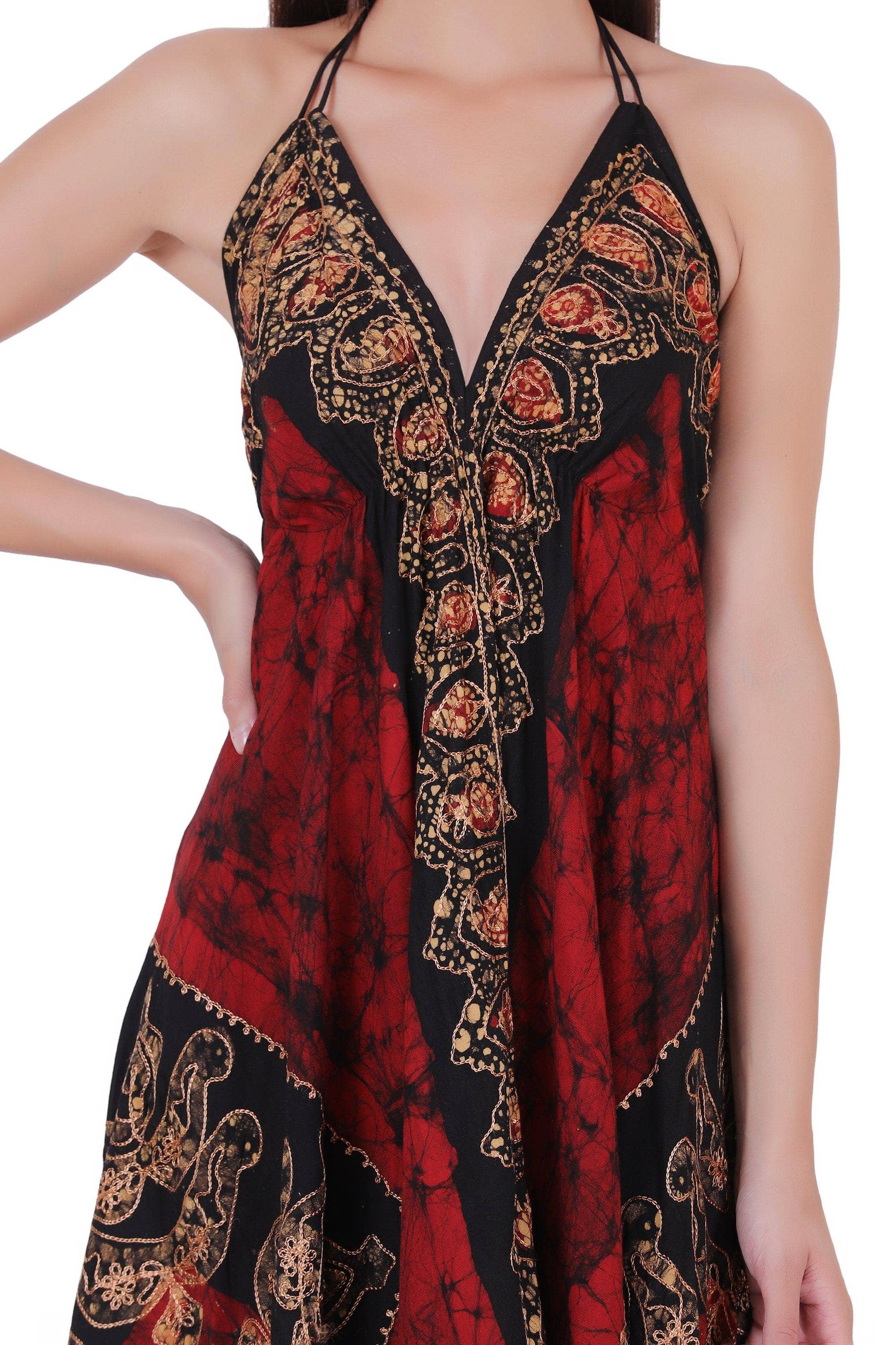 Advance Apparels – wholesale Dress – Women's – Batik Scarf Dress Elastic Back 145818