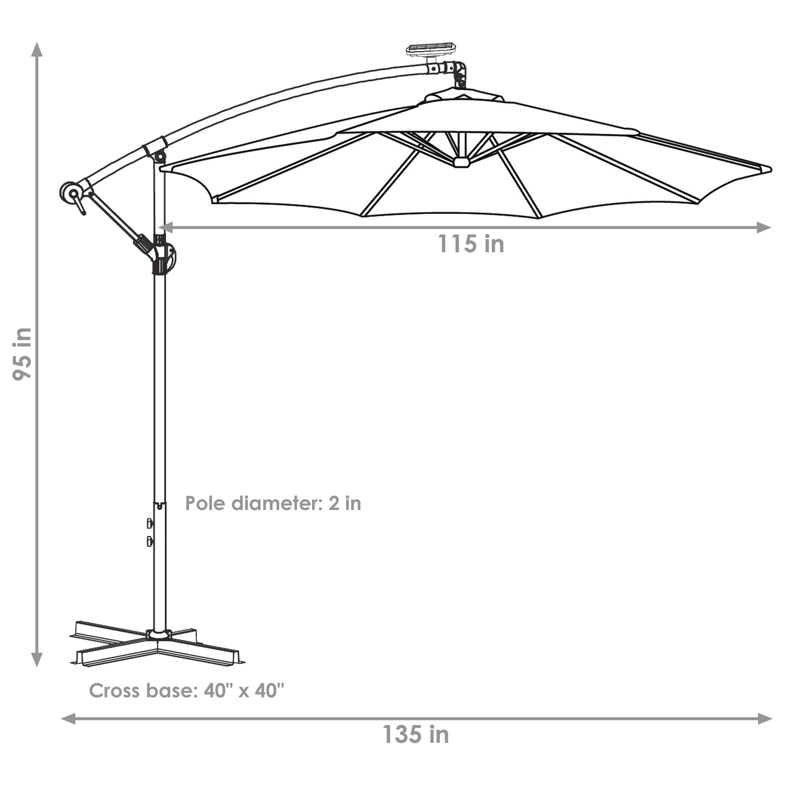 Sunnydaze Decor - Wholesale Patio Umbrella - 10 ft Solar Offest Steel Patio Umbrella with Crank - Beige3