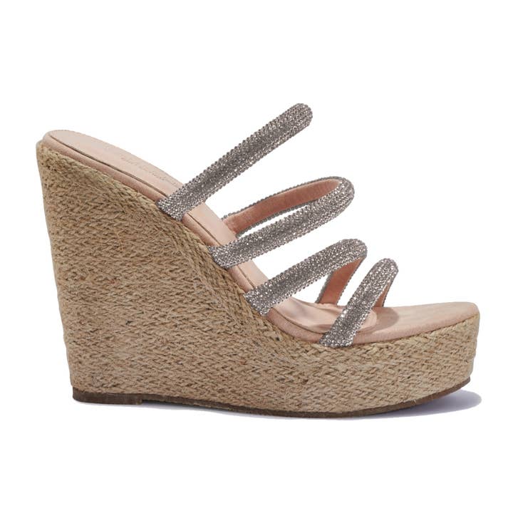 BALI304 DIAMANTE TUBE STRAP WEDGE SANDAL for wholesale by City Shoes