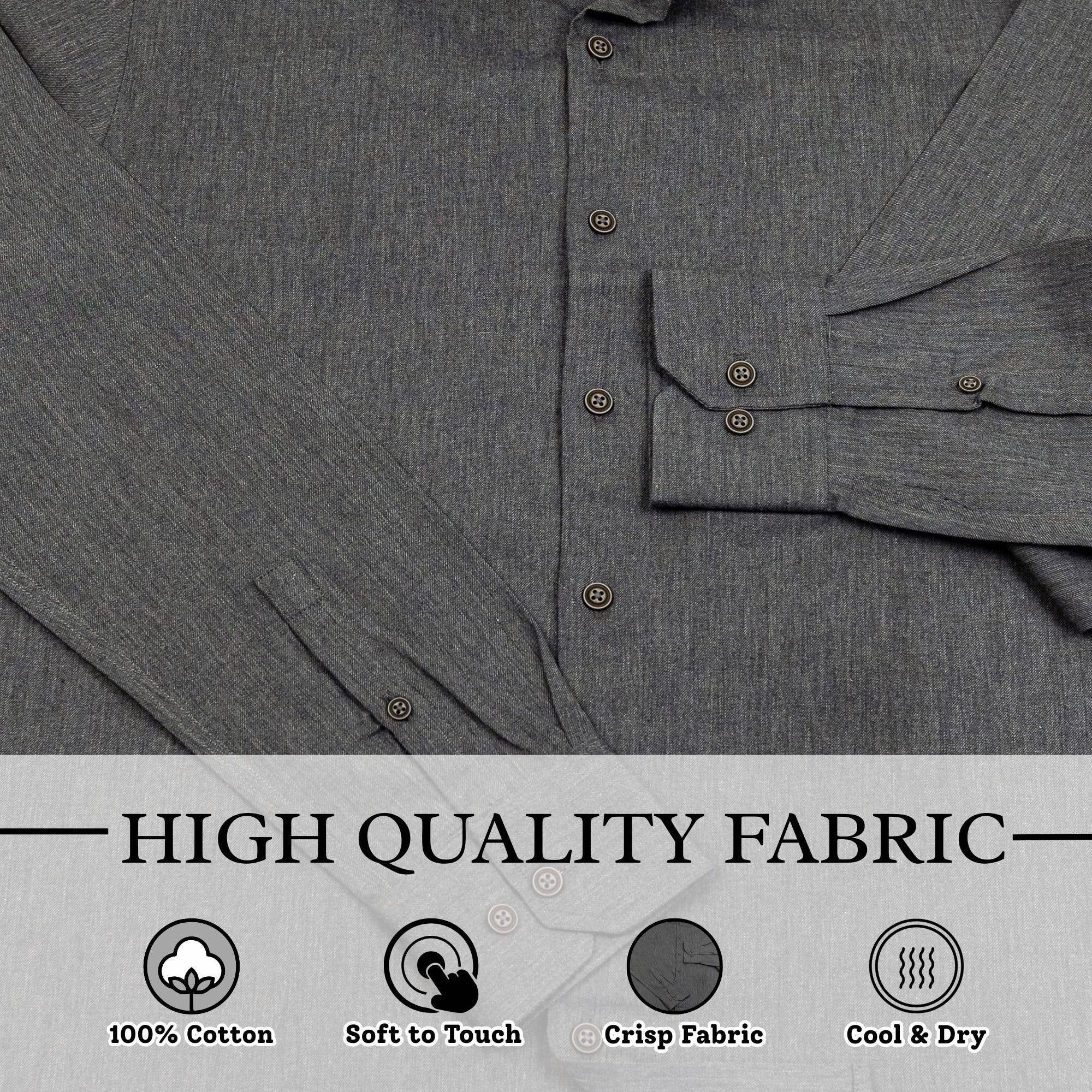 Wear Sierra - Wholesale Shirt - Men's - Men Turkish Cotton Long Sleeve Classic Gray Button Up Shirt3