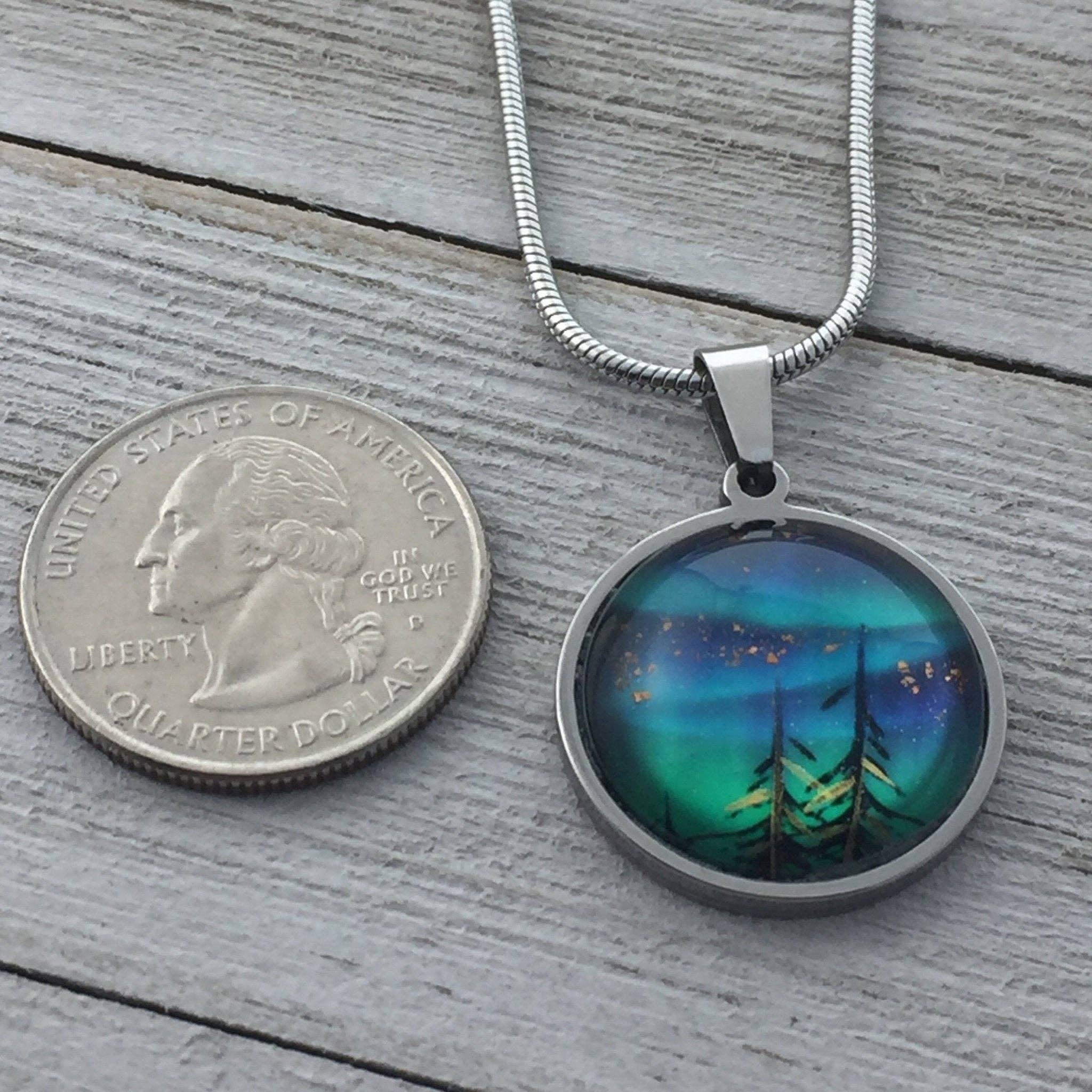 Be Inspired UP - Wholesale Pendant/Charm Necklace - Northern Lights "Tree Tops" Pendant, petite5
