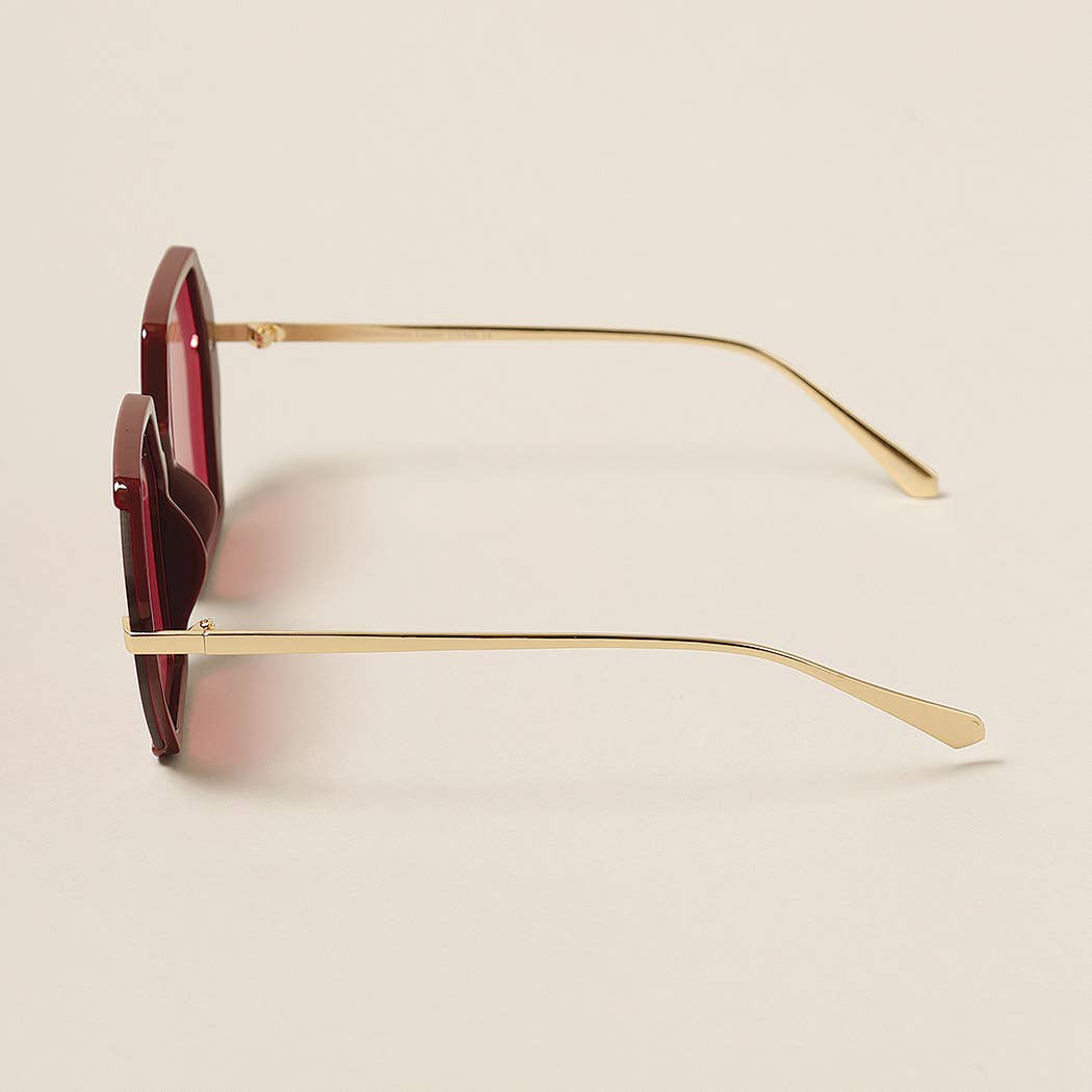  ASSORTED Women's Hexagonal Gold Leg Sunglasses for wholesale on Faire11