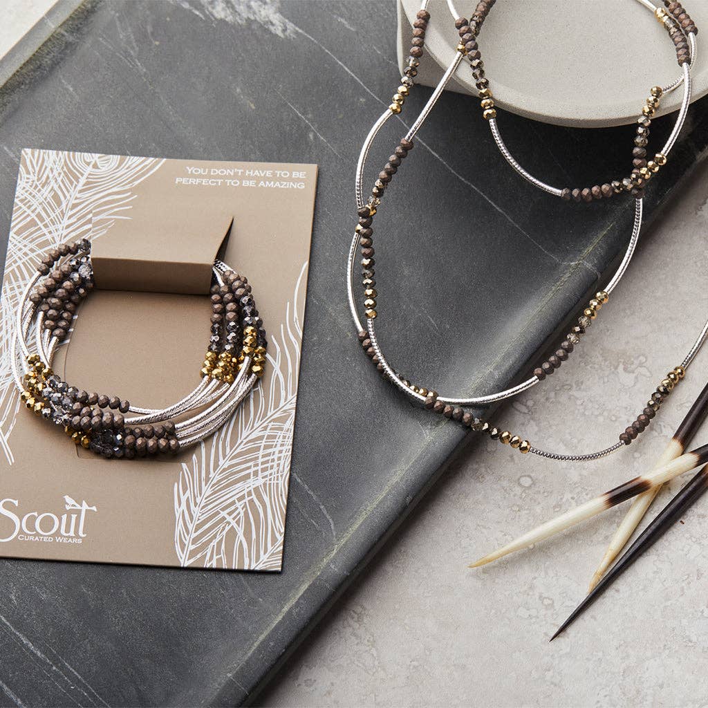 Scout Curated Wears - Wholesale Beaded Bracelet - Scout Wrap : Neptune/rose gold6