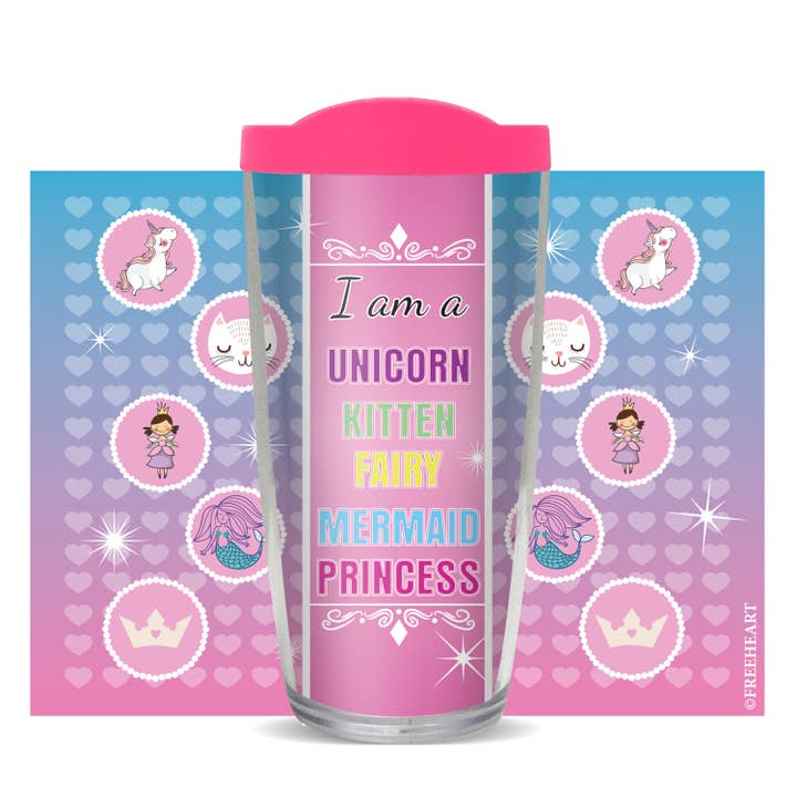 I Am Unicorn Kitten Princess Mermaid Tumbler for wholesale by FREEHEART