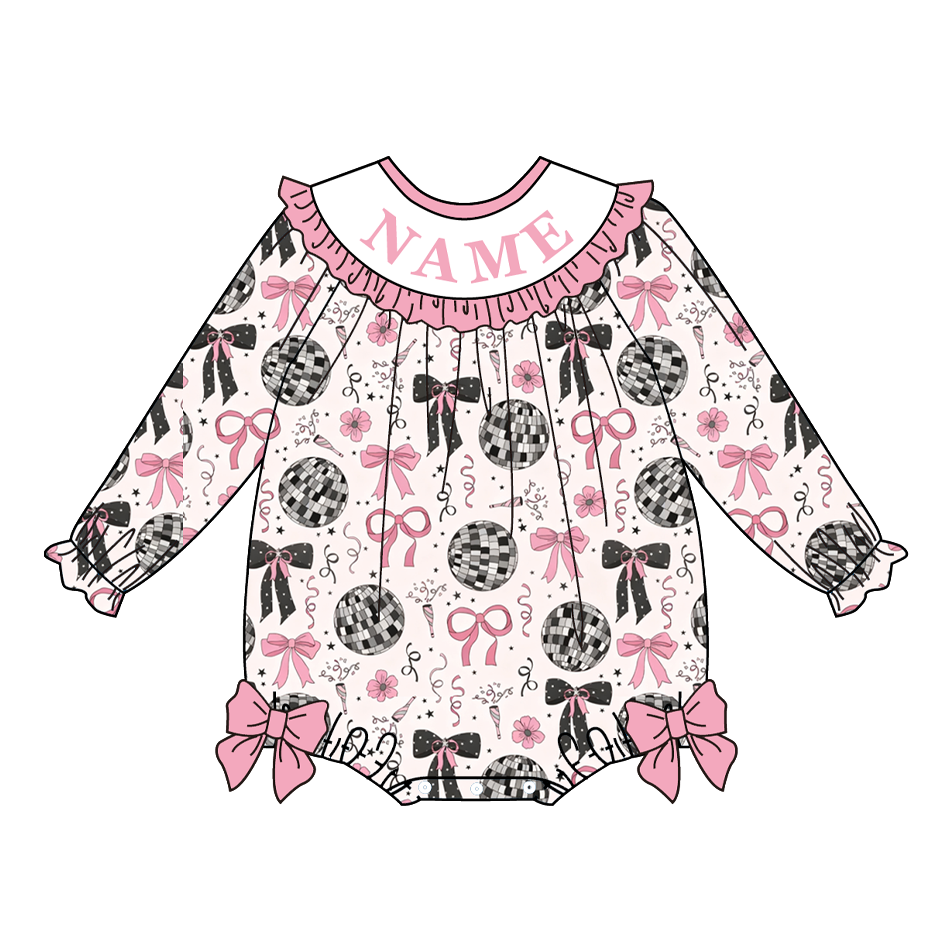 Auraquise - Wholesale Clothing Set - Baby - 2026 New Year Kids Custom Name Bow Embroidery Smock Outfits1