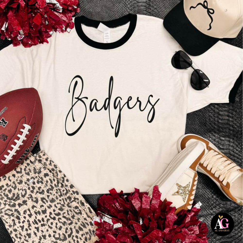 Al + Gray Graphic Tees - Wholesale Screen Printed T-Shirt - Women's - CUSTOM School Spirit Ringer0