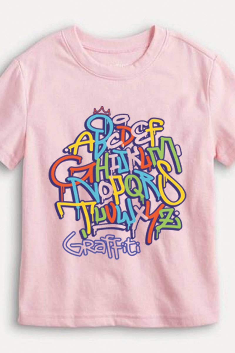 KNOCK ON THE STYLE - Wholesale Screen Printed T-Shirt - Kids - L1050 - ABCD GRAFFITI graphic tee2