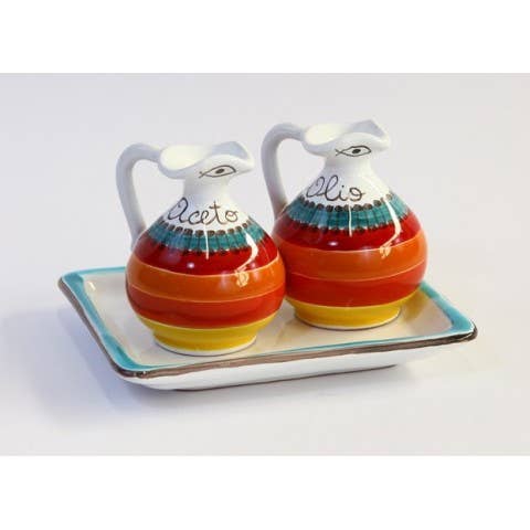 Set Aceite y Vinagre Pantelleria para venta al por mayor de Ceramiche De Simone