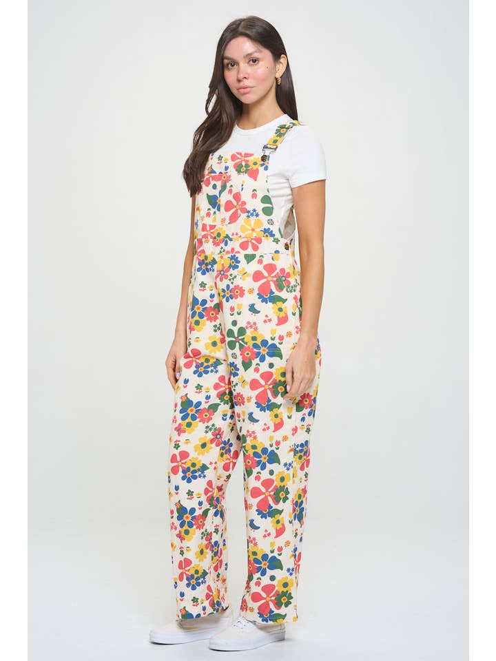 SM WARDROBE – wholesale Overalls – Women's – MULTI COLOR FLORAL PRINT OVERALLS3
