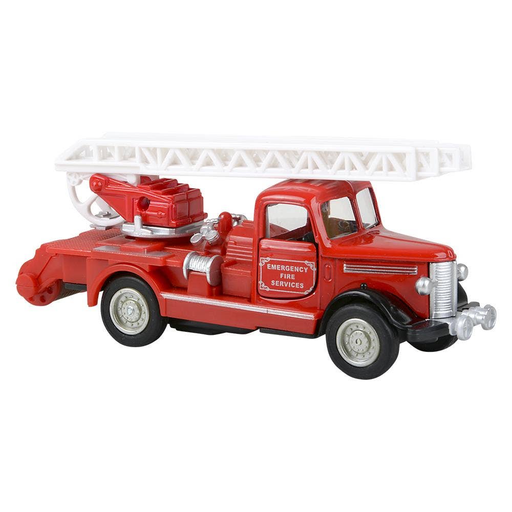 The Toy Network - Wholesale Toy Car/Truck - Kids - 5" Diecast Pull Back Classic Fire Truck6