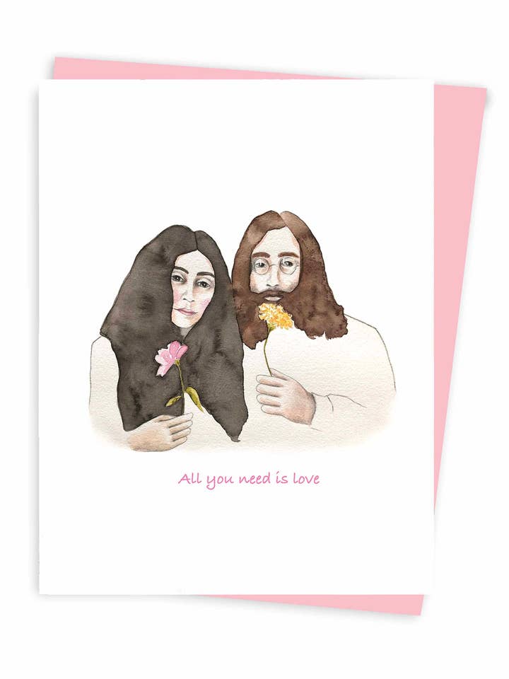 John & Yoko, carte de voeux pour la vente par Hobeika Art