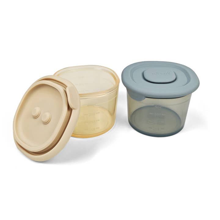 Ali+Oli Silicone Food Containers (4oz) 2-pack (Sky-Khaki) for wholesale by Ali+Oli