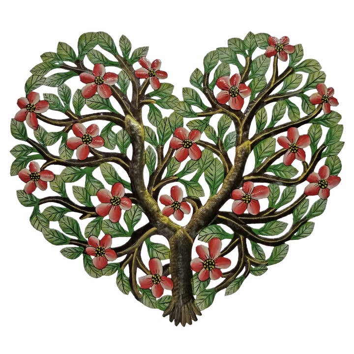 Painted Blooming Heart for wholesale by Le Primitif Galleries