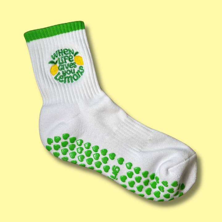 Når livet giver dig citroner Pilates grebssokker for engroshandel hos Grippy Sports