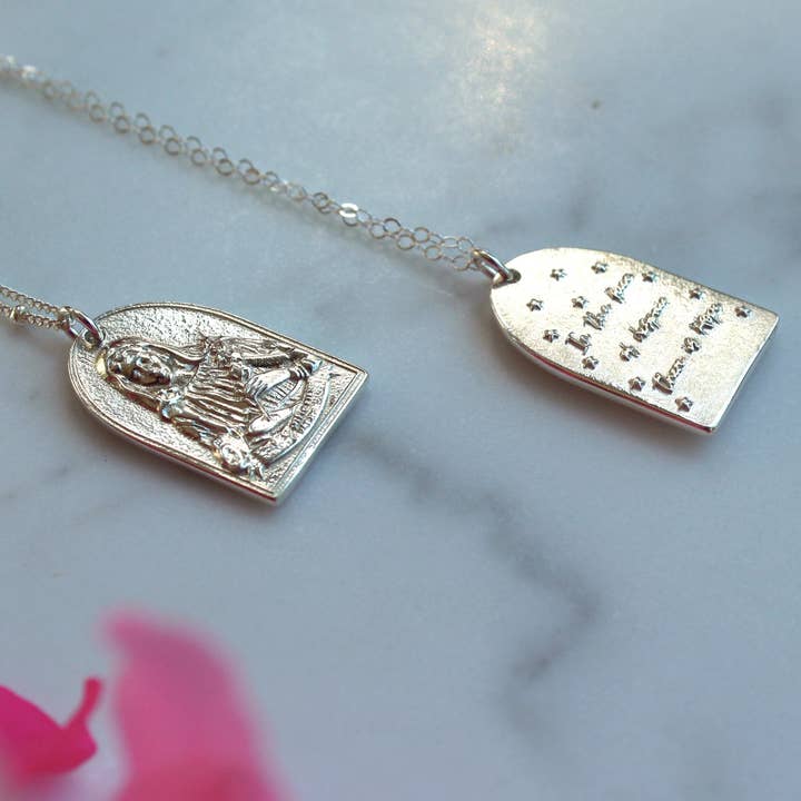 Naomi's Happy Place Shop - Wholesale Pendant/Charm Necklace - St. Catherine of Sweden Necklace in Sterling Silver7