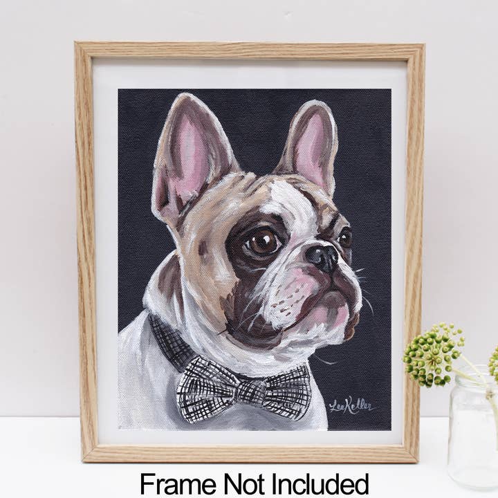 Dog Art Print, 'Spock' French Bulldog Fine Art Print for wholesale by Hippie Hound Studios