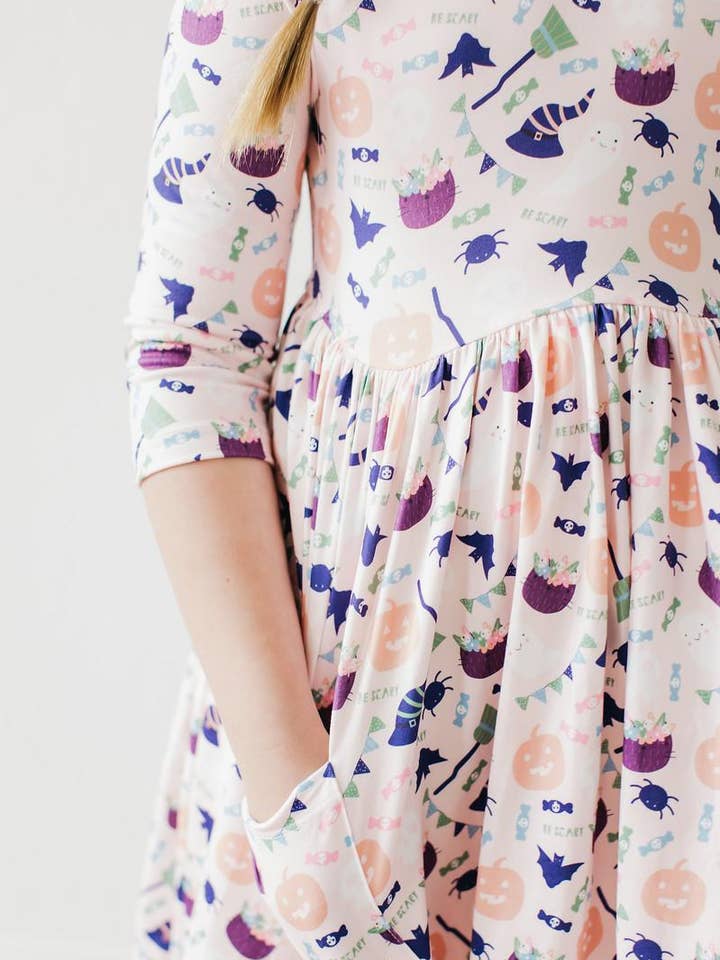 Trick or Treat Pocket Twirl Dress for wholesale by Mila & Rose