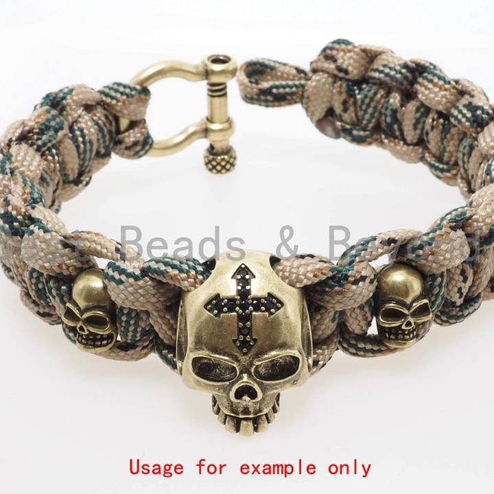BestBeads&Beyond – Engroshandel Vedhæng/charm – Antik stil Mini Skull Perle, Paracord Survival Armbånd Perler, Big Hole Skull Spacer Perler, Mænds smykker Findings,7x7x10mm, sku #Y115