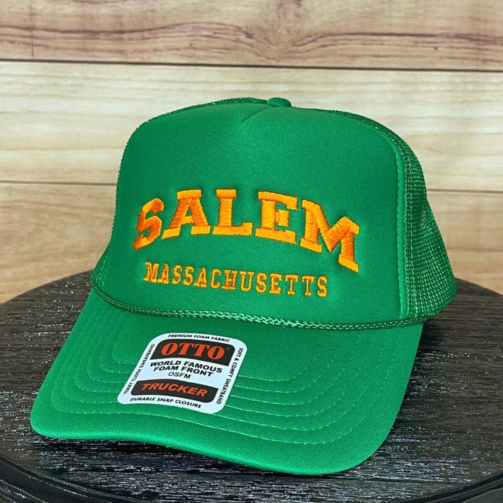 Salem Massachusetts | LC Elizabeth Original | Embroidered Trucker Hat for wholesale by LC Elizabeth