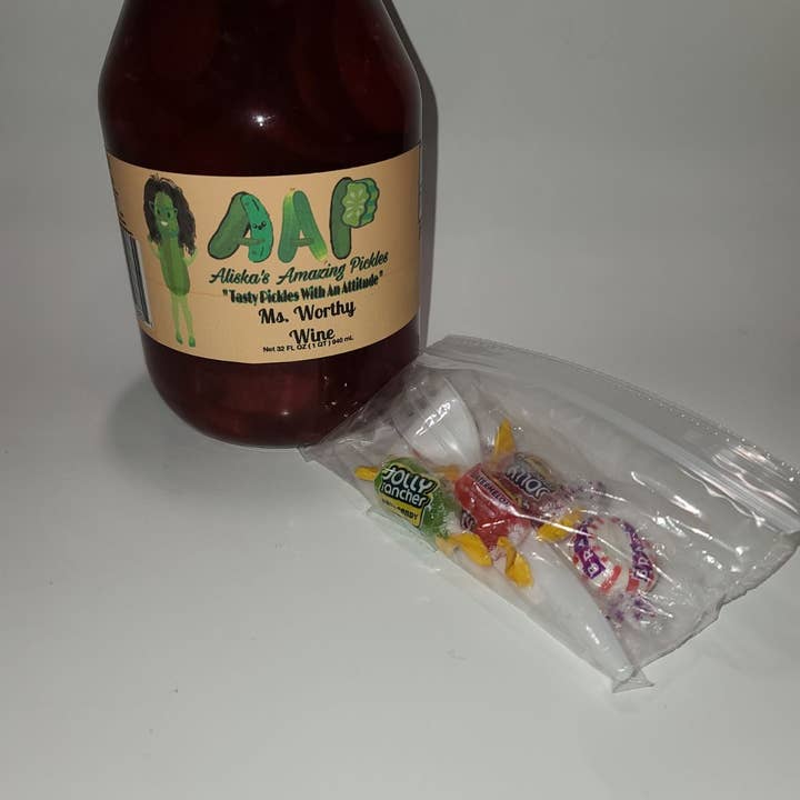 Fru Worthy Wine Pickles for engroshandel hos Aliska's Amazing Pickles