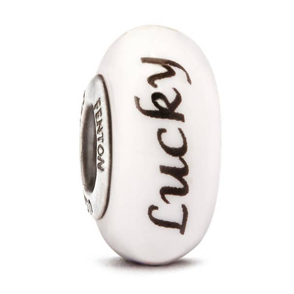 „Lucky“ Hand Dekoreret Glasperle for engroshandel hos Fenton Glass Jewelry