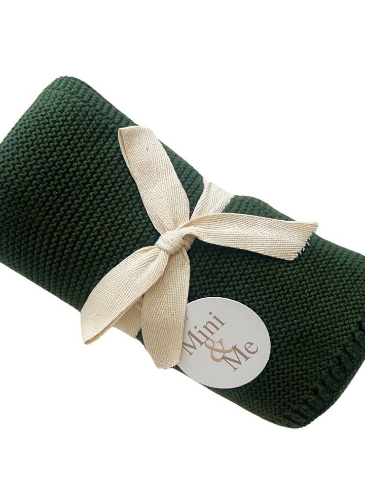 Mini & Me - Wholesale Bedding Blanket - Kids & Baby - Mini & Me Cable Baby Blanket Forest Green