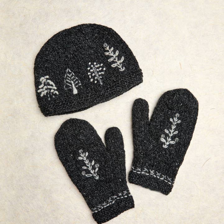 By Many Hands - Wholesale Mittens - Women's - Daphne Charcoal Knit Mittens4