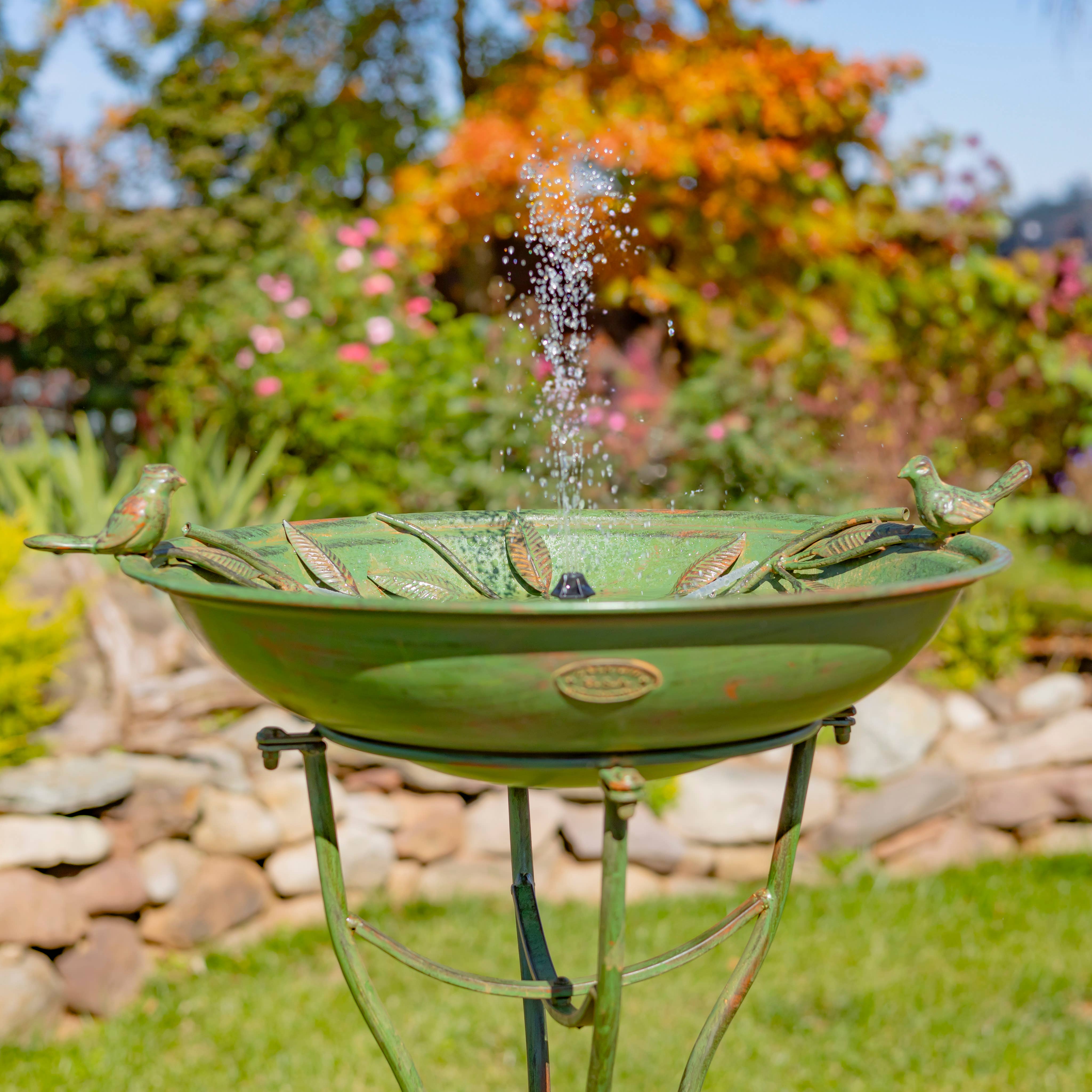 Zaer Ltd. International - Wholesale Bird Bath - "Two Birds" Iron Birdbath - 3 Color Options22