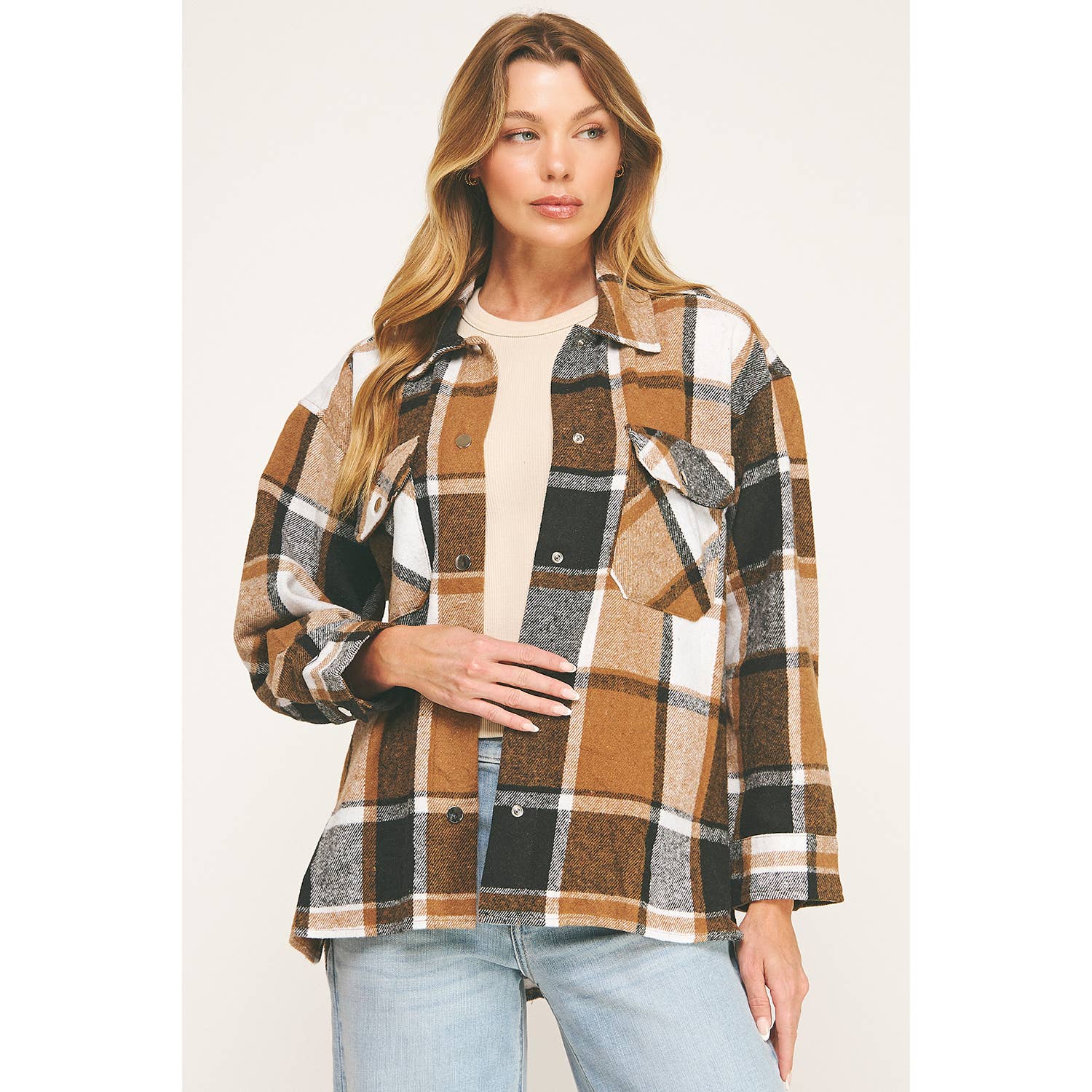 PLAMU KUSCHELIGES CHIC ÜBERGROßES FLANELL-HEMDJACKE für den Großhandel auf Faire3