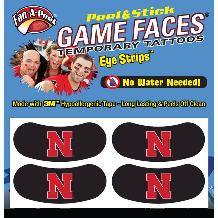 Nebraska Game Faces® Tillfälliga tatueringar för wholesale av Fanapeel / Gamefaces