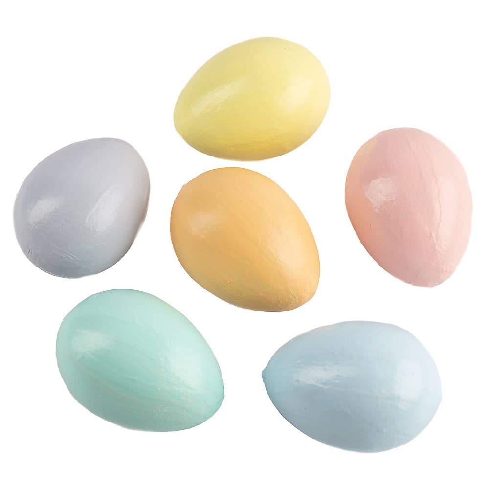 Factory Direct Craft - Wholesale Tafelbladdecoratie - Voorgeverfde papieren maché-eieren - Set van 6 eieren - 2-1/2" x 27