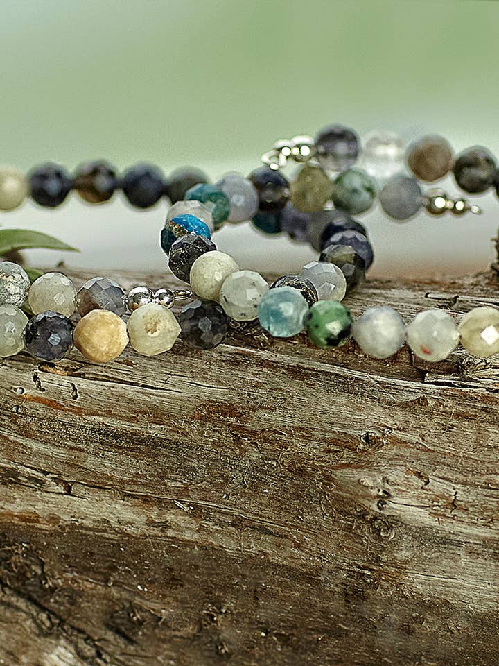 Mixed Gemstone No-clasp Bracelet for wholesale by North Fork Jewelry Design, LLC