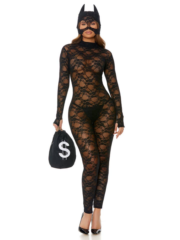 Black About My Money Sexy Cat Burglar Costume for wholesale on Faire2