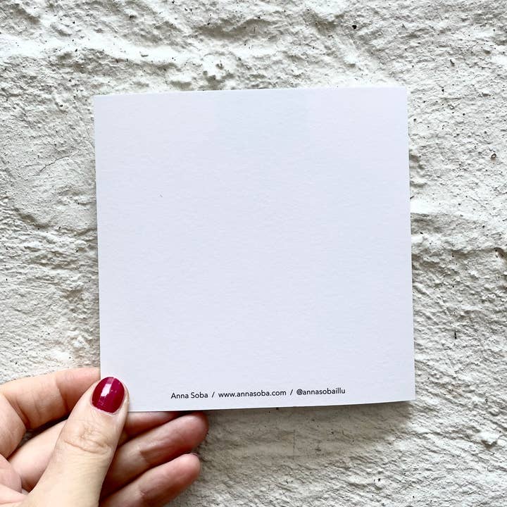 Anna Soba – wholesale Postcard – Cat with a plant 1, square postcard1