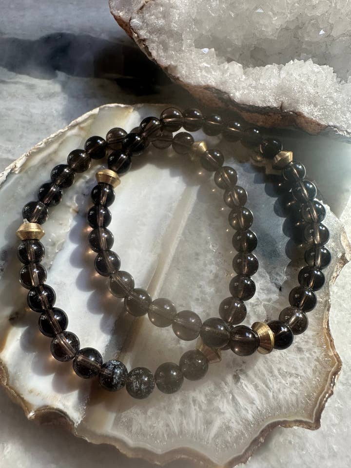 SMOKEY QUARTZ Bracelet - 6mm for wholesale by Twisted Pine Jewelry