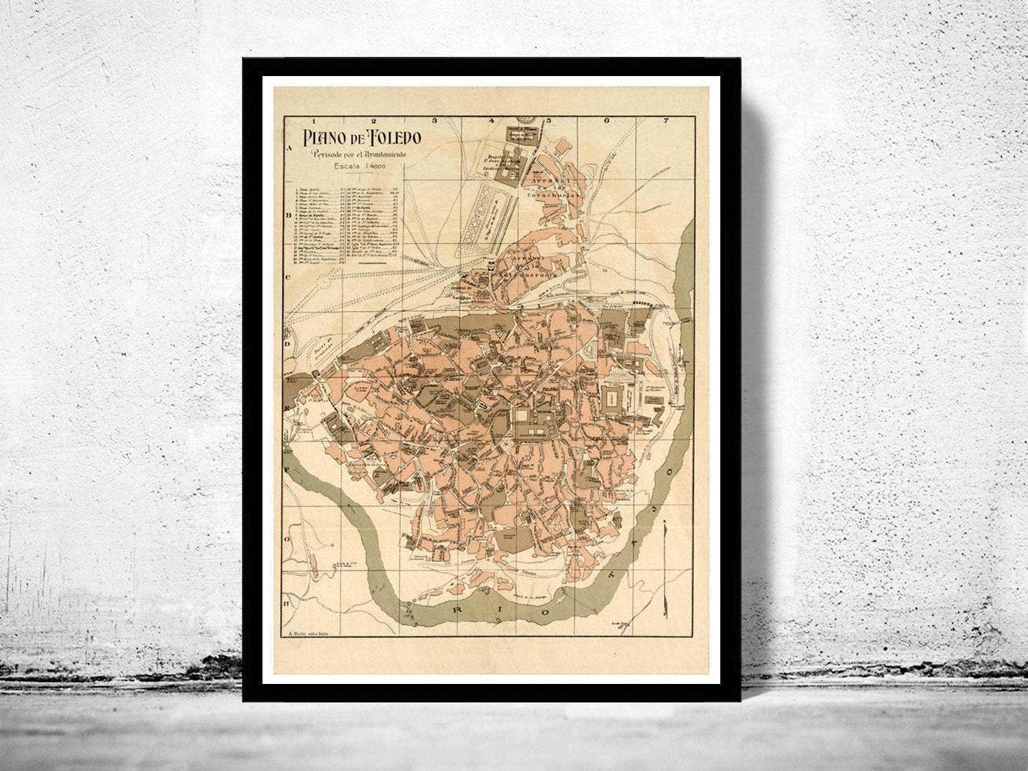 OldCityPrints - Old Maps and Posters - Wholesale Art Print - Old Map of Toledo Spain 1904 Vintage map of Toledo | Vintage Map Wall Art Print