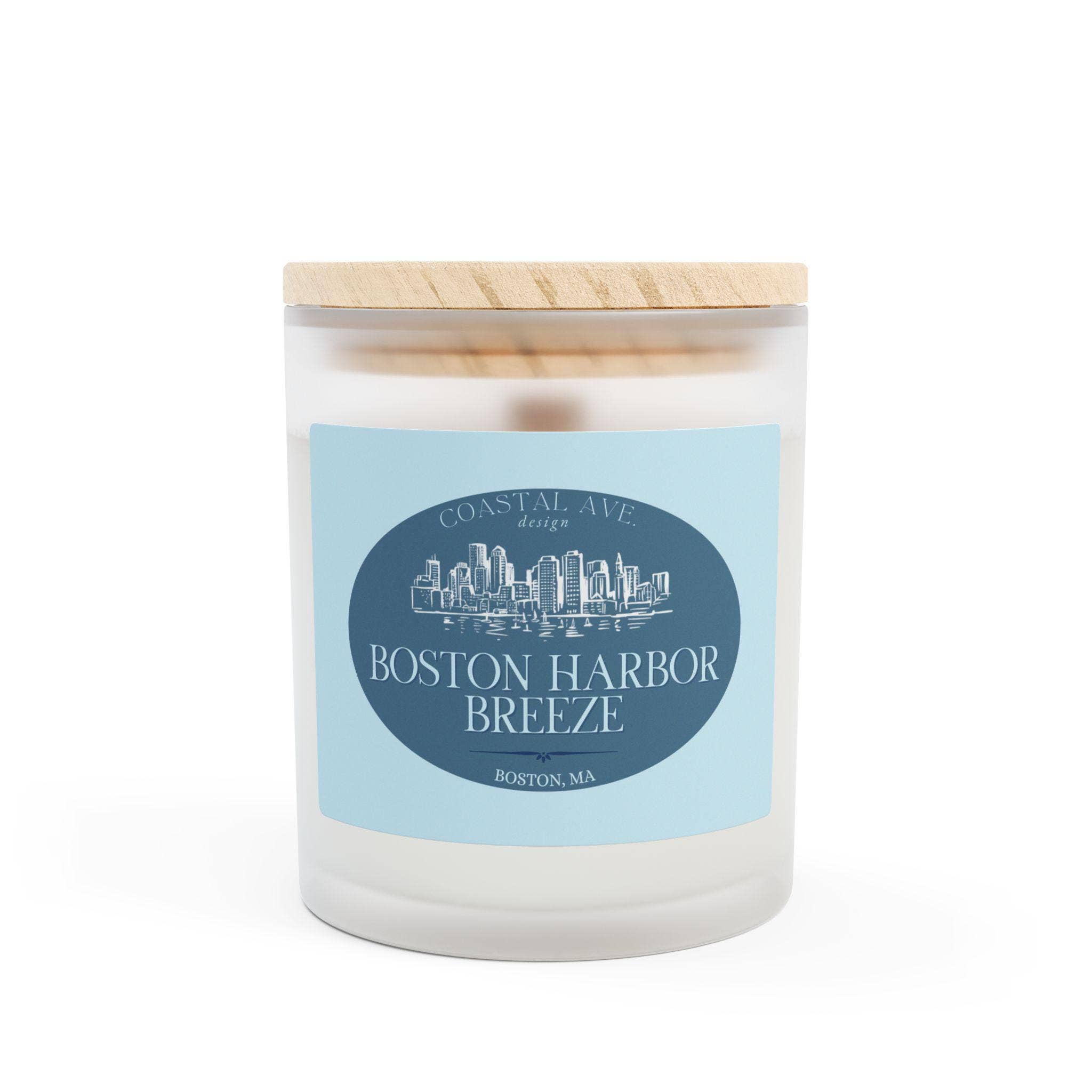 Coastal Ave. Design - Wholesale Jar/Filled Candle - Boston Harbor Breeze Coconut Soy Wax Candle with Wood Wick1