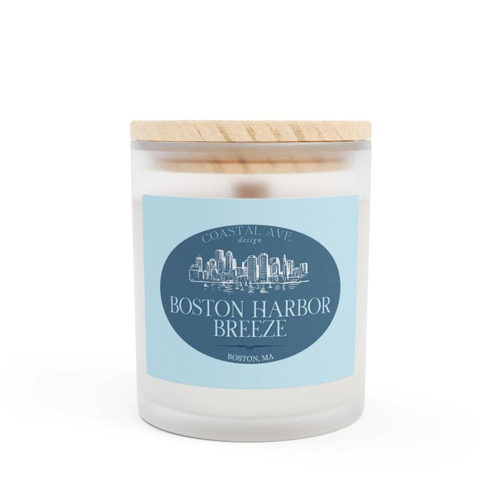 Coastal Ave. Design - Wholesale Jar/Filled Candle - Boston Harbor Breeze Coconut Soy Wax Candle with Wood Wick1