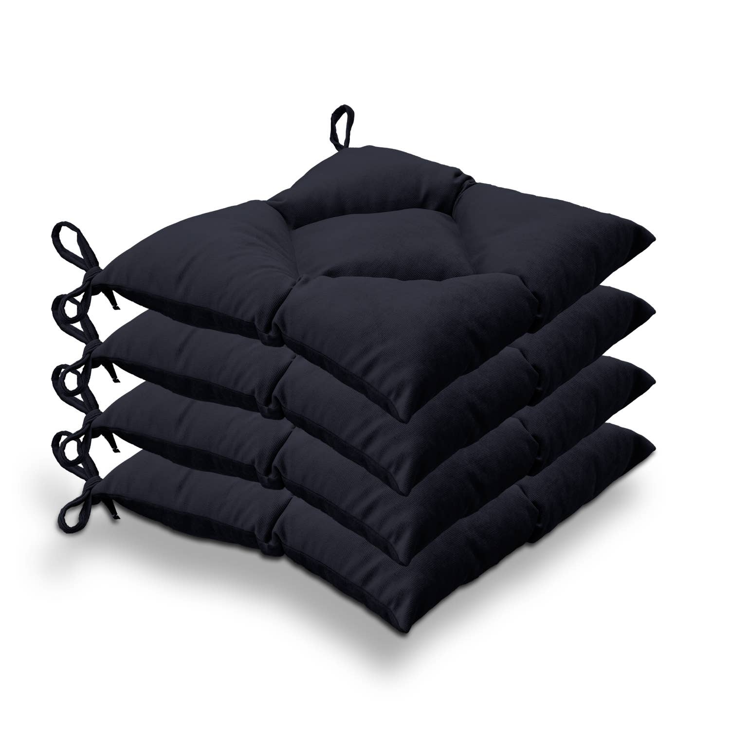 CASASRO - Venta al por mayor Cojines para sillas - CASASRO® Cojines para sillas de comedor | Juego de 4 de 40x40 cm | Tela de terciopelo suave lavable en 9 colores | Cojines con lazos para sujetar6