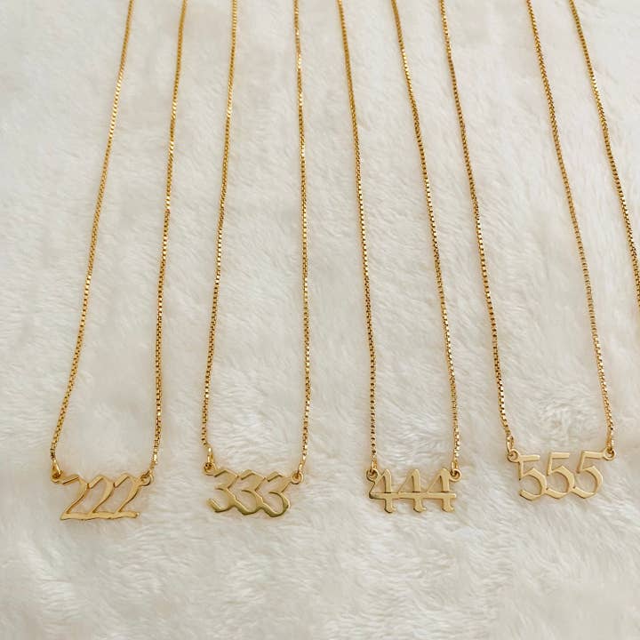 Halskette mit Engelszahlen, Zahlen, Geburtstagskette für den Großhandel von Housegoldjewelry