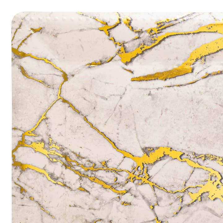 13" Vita med Guldmarmor Pappersunderlägg - 120 st för wholesale av Smarty had a Party