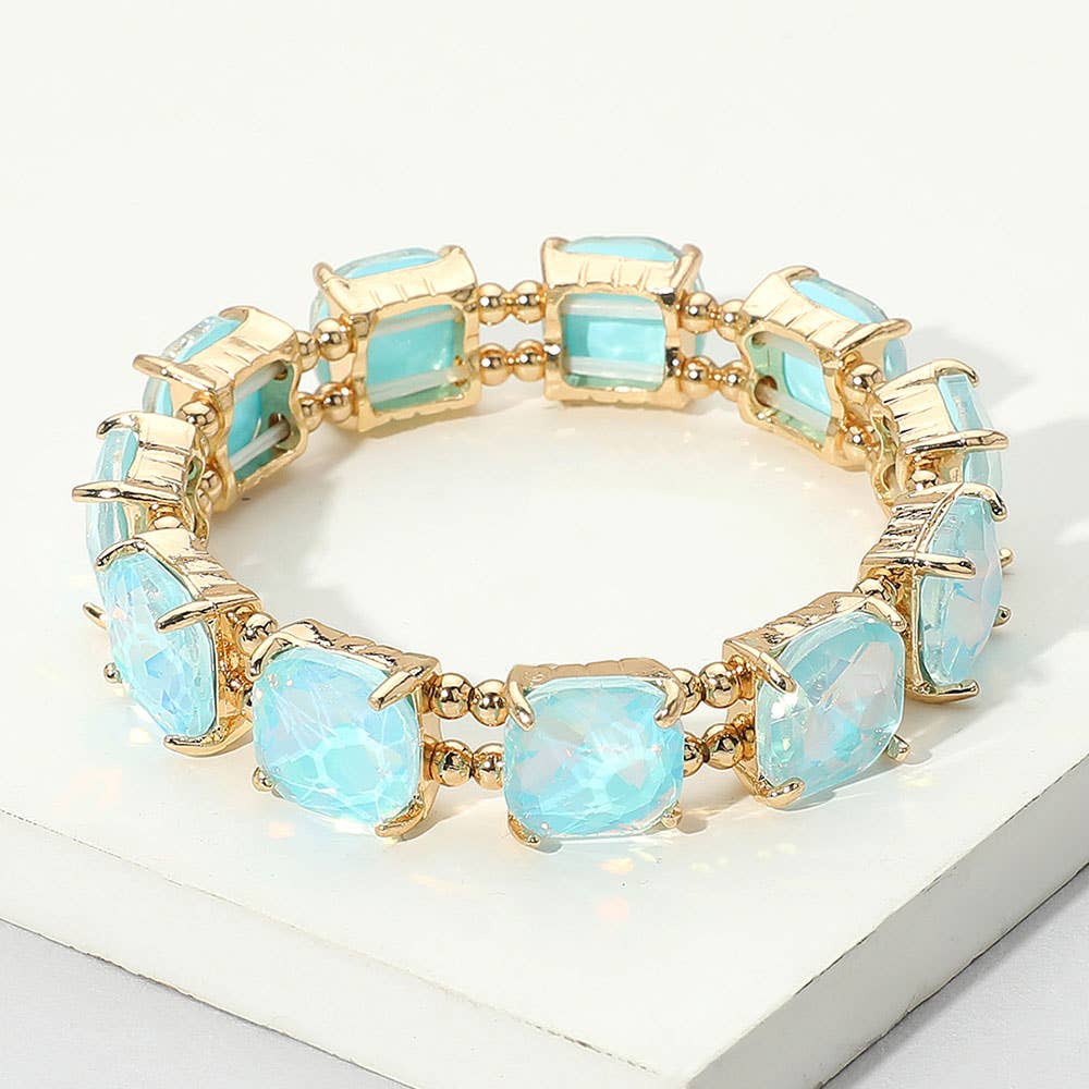 Sensibling Corp. - Wholesale Link & chain bracelet - Cushion Square Stone Stretch Evening Bracelet14