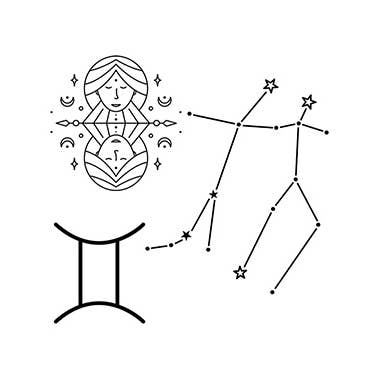 Sioou – Engroshandel Midlertidig tatovering – Gemini Stjernetegn Midlertidig tatovering, konstellation0