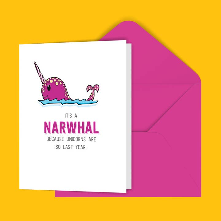 Het is een Narwhal-kaart voor wholesale door Black River Letterpress & Paper Co.