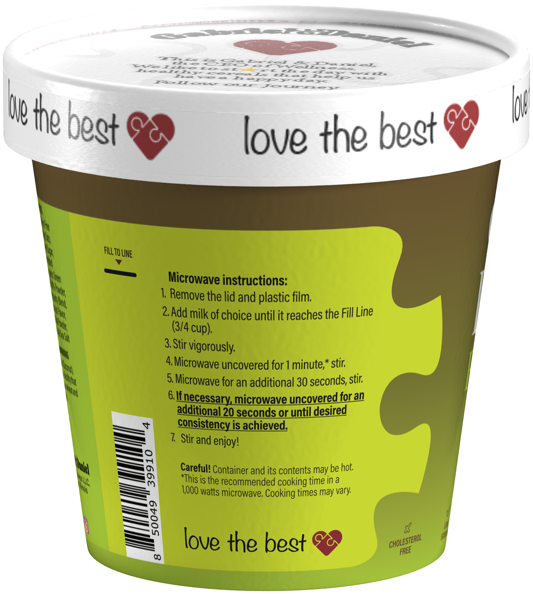 Gabriel & Daniel Wellness Oatmeals - Vente Avoine - Pack de 24 tasses de flocons d'avoine instantanés bio SS - Matcha & Noix de coco2