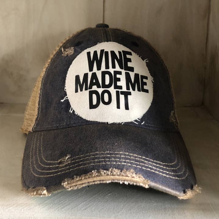 Wine Made Me Do It Hat, Wine Hat for wholesale by BohoGroove